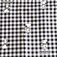 ❤︎PEANUTSスヌーピー（黒系ギンガム）❤︎シーチング綿１００%１０８㎝×５０㎝