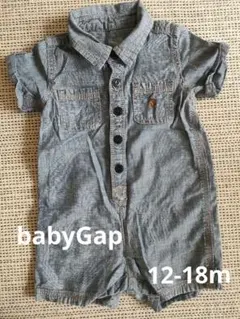Baby Gap デニム風半袖ロンパース 12-18m