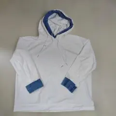 ホワイト/ネイビー 薄手パーカー　サイズ3