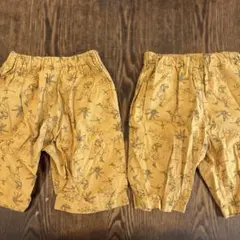 処分品　ユニクロ　恐竜柄　ハーフパンツ 110cm マスタード　2枚セット