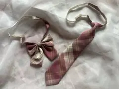 ネクタイ リボン セット コスプレ 学生 ピンク