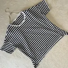 シューラルー　半袖Ｔシャツ　カットソー　クールネック　白黒ボーダー　Ｆ