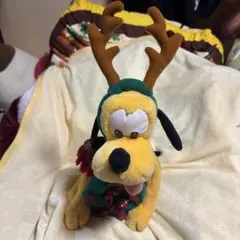 ディズニーリゾート プルート クリスマス ファンキャップ　2019 トナカイ タグ付美品】ディズニー クリスマス2019 プルート ファンキャップ