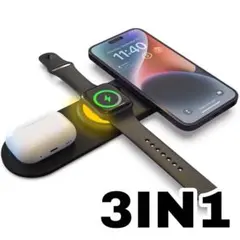 【3in1✨️】ワイヤレス充電器 磁石 Apple コンパクト 持ち運び 置くだけ