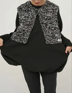 YENN イエン ミックスハンドニットベスト ブラック