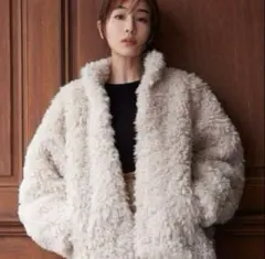 CLANE ベージュ ファーコート　田中みなみ