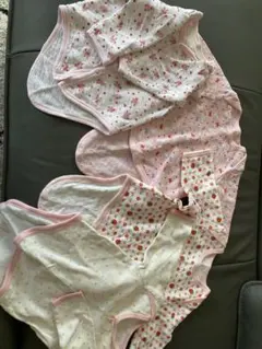 花柄・ドット柄長袖ボディスーツセット