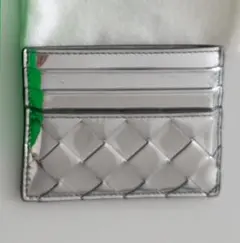 【美品】ボッテガヴェネタ　イントレチャート　カードケース　シルバー　キラキラ