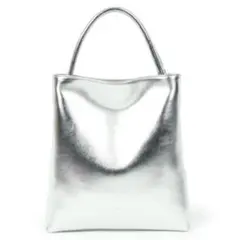 【極美品】BEAURE ヴュレ ワンハンドル ミニ トート　シルバーのサムネイル