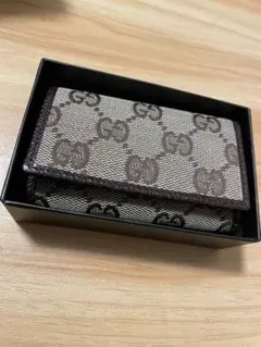 付属品完備❗️新品未使用✨グッチ6連キーケースGGキャンバス 黒レザー 