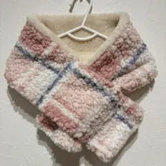 キッズ用 ボアティペット マフラー チェック柄