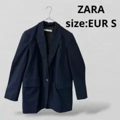 ZARA テーラードジャケット　Sサイズ　ネイビーのサムネイル