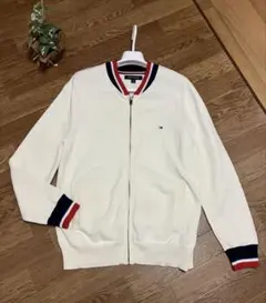 トミーヒルフィガー　フルジップアップニット ホワイト