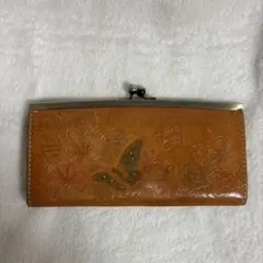 アナスイ★長財布★レザー★ガマ口★茶色×ベージュ系