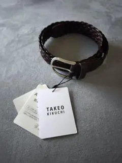 TAKEO KIKUCHI軽量 レザーメッシュベルト　日本製