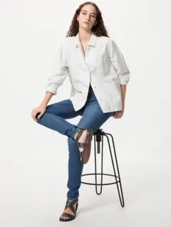 ストレッチスキニージーンズ ダークブルー レディース