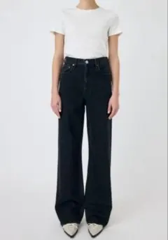 moussy HW 90S BLK STRAIGHT デニムパンツ