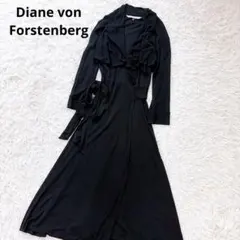 ダイアンフォンファステンバーグ　レーヨン　フリルフレアロングワンピース　4 XL