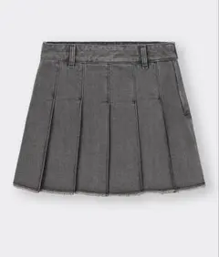 GU デニムローウエストプリーツミニスカート
