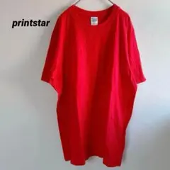 プリントスター　赤　半袖　Tシャツ　XL 大きめ　オーバーサイズ