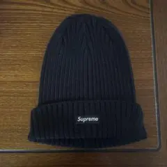 Supreme 黒 ニット帽 100%コットン