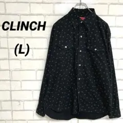 CLINCH 星柄　長袖シャツ　黒　長袖　スナップボタン　男女兼用　ユニセックス