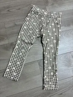 チェック柄花刺繍パンツ（95cm