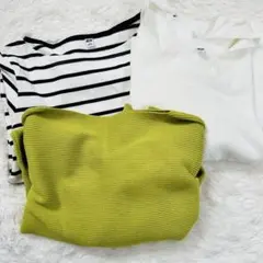 UNIQLO Mサイズ ホワイト Vネック Tシャツ セット　3点セット