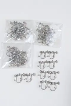 No.44 シルバー　ネジバネ式　イヤリング　まとめ売り