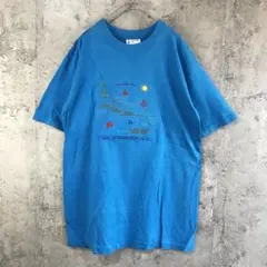 B2586古着　Tシャツ 青　90s Y2K