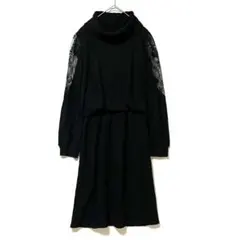 3361 トッコクローゼット ニットワンピース レース切替 M相当 ブラック