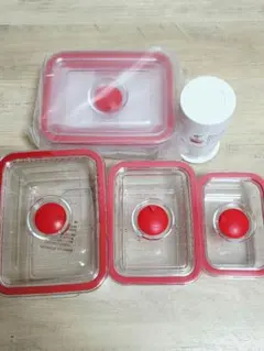 HOSEKI 食品保存容器 5個セット レッド 昭和レトロ - メルカリ