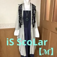 iS ScoLar ドルマン ロングカーディガンレース付