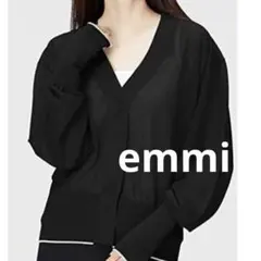 emmi エミ　シアー配色ニットカーディガン　ブラックのサムネイル