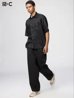 UNIQLO : C スウェットワイドパンツ ユニクロシー ブラック S