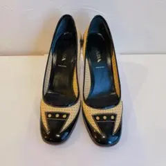 【即購入OK】PRADA ジュートエナメルパンプス