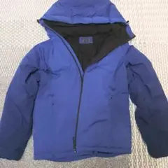 ノーブランド　青　フード付きダウンジャケット