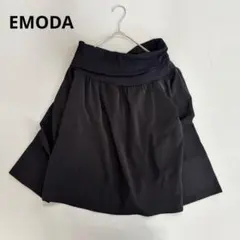 【エモダ】オフショルダーシャツ　黒　ブラック　モード系　シンプル　無地（S）のサムネイル