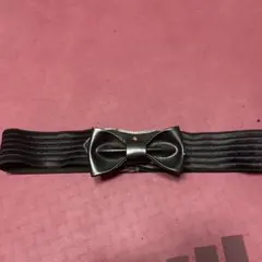リボン付き黒ストレッチベルト