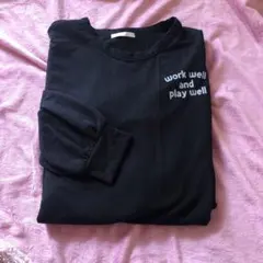 ブラック ロングスリーブドレス メッセージプリント