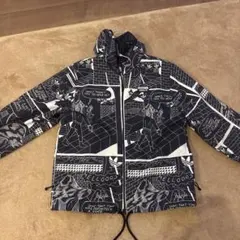adidas ナイロンジャケット 総柄 コミック風