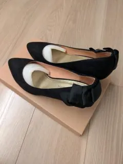 Oriental Traffic ブラックパンプス リボン付き