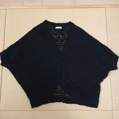 LOWRYS FARM ドルマンスリーブカーディガン L 黒