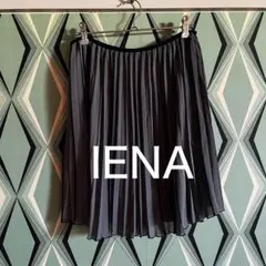 イエナフレアスカートプリーツスカートシフォン38グレー黒ブラック