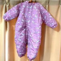 【美品】90 ジャンプスーツ ユニコーン ピンク 雪遊び　冬　スノーウェア