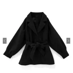 グレイル GRLリボンベルト付きボリュームスリーブショートコート　ze684