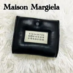 美品 メゾンマルジェラ グラムスラム 三つ折り 財布 ブラック 4ステッチ Maison Margiela（メゾンマルジェラ） 財布 三つ折り ブラック ミニ
