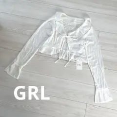 新品未使用☆GRL☆リボン レース フリル カーディガン ボレロ 大人気 M