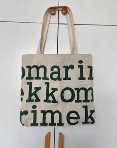 マリメッコ エコバッグ 北欧 トートバッグ 英字 緑