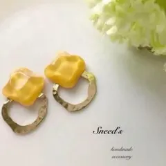 ■ 2wayシャーベットカボション✕メタルフープピアス/イヤリング